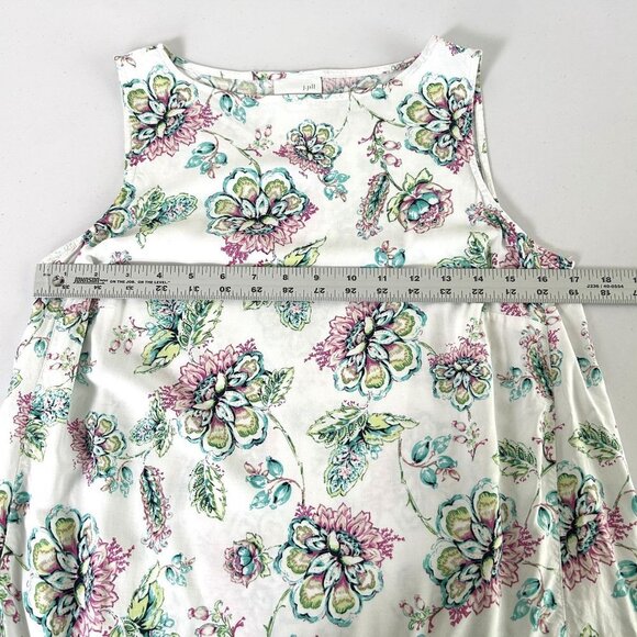 J Jill Blouse Womens Size S White Multicolor Floral Sleeveless Rayon Pullover - Picture 7 of 8